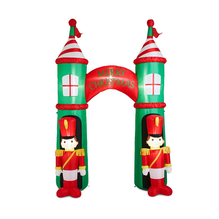 10 ft Lighted Inflatable Arch Gate with Soldiers Décor