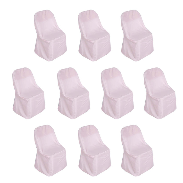 Set of 10 pink chair covers for events and parties