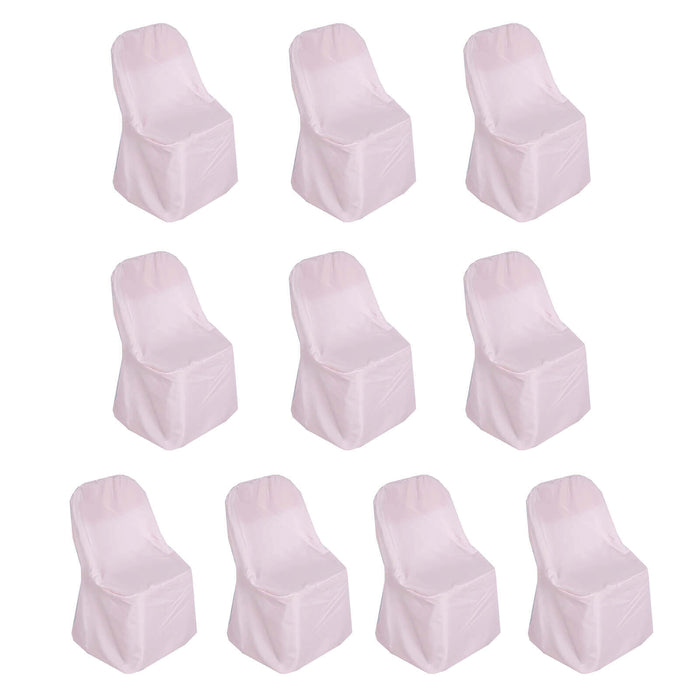 Set of 10 pink chair covers for events or parties