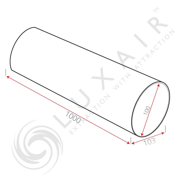 100mm Round Pipe Ducting Tube 1 Metre - Luxair Cooker Hoods Limited
