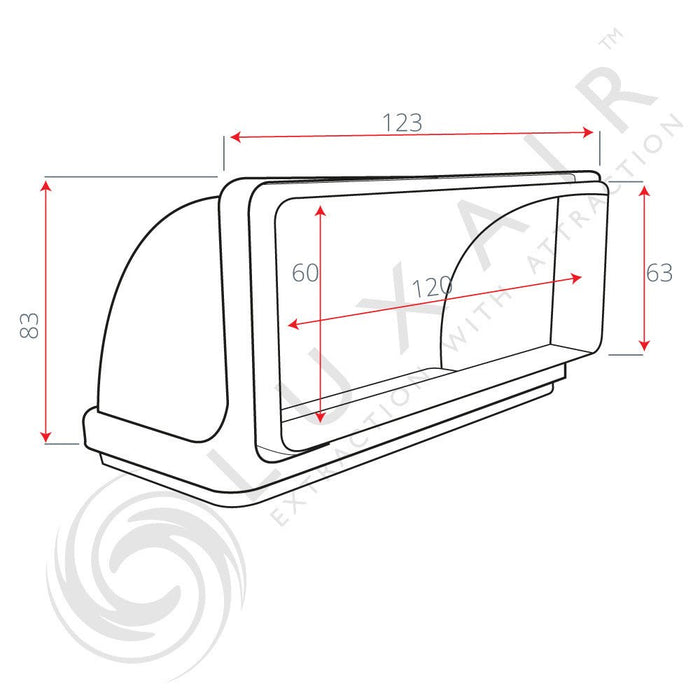 100mm x 60mm 90° Vertical Ducting Connector Elbow - Luxair Cooker Hoods Limited
