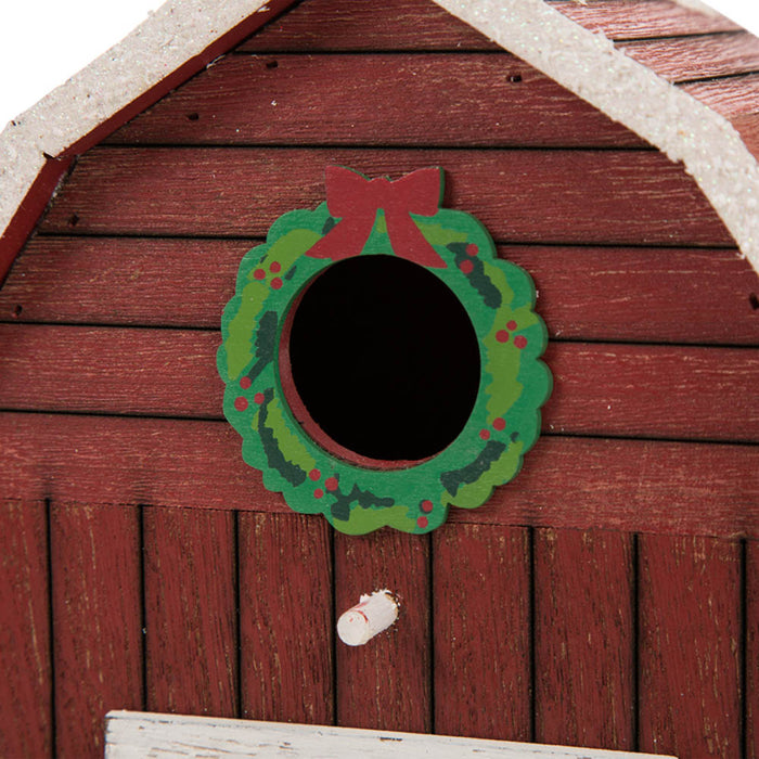 10"H Wooden Barn Birdhouse