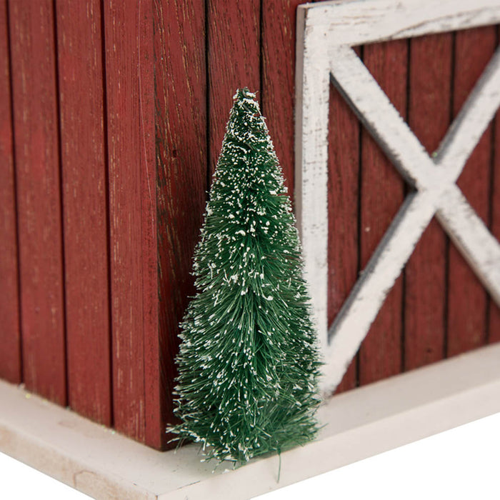 10"H Wooden Barn Birdhouse