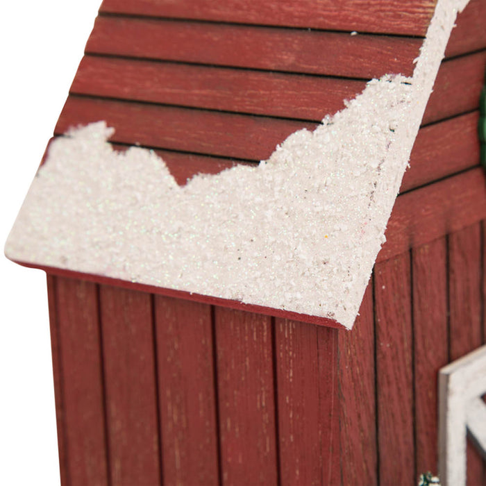 10"H Wooden Barn Birdhouse