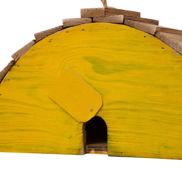 11.5"L  Distressed Solid Wood Lemon Birdhouse