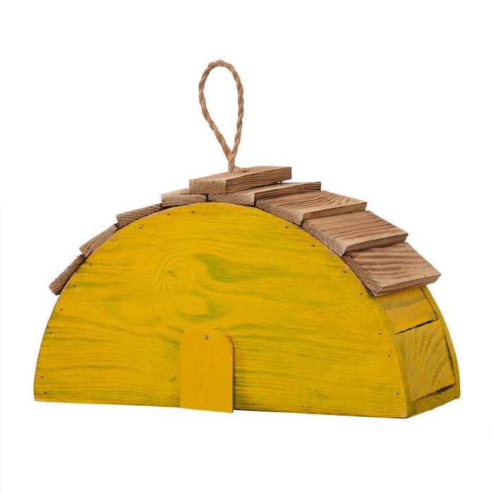 11.5"L  Distressed Solid Wood Lemon Birdhouse