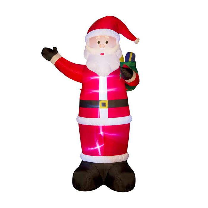 11.8 ft Christmas Lighted Santa Claus Carrying Gift Bag Inflatable Decor