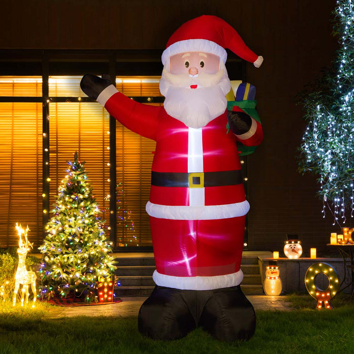 11.8 ft Christmas Lighted Santa Claus Carrying Gift Bag Inflatable Decor