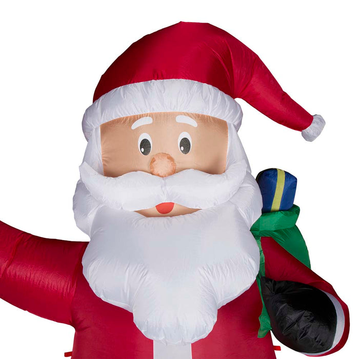 11.8 ft Christmas Lighted Santa Claus Carrying Gift Bag Inflatable Decor