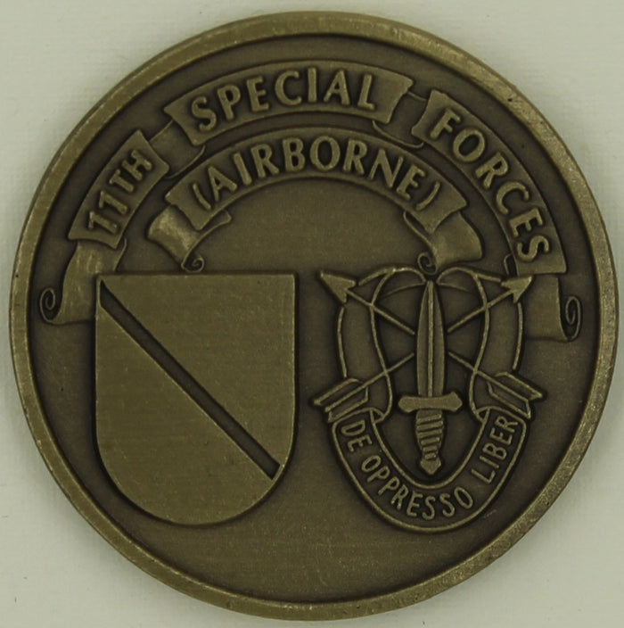 11th Special Forces Group Airborne Bronze Train Advise Assist Army Challenge Coin