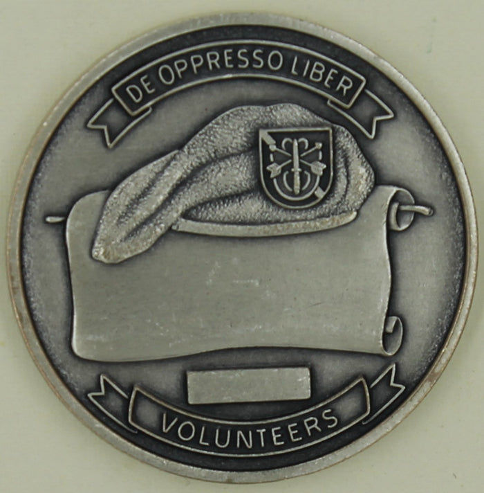 11th Special Forces Group Airborne Silver Finish 1980s Army Challenge Coin