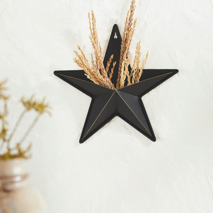 12" Black Barn Star with Pocket - Primitive Star Quilt Shop