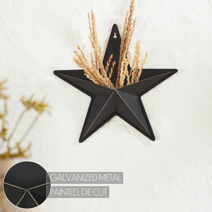 12" Black Barn Star with Pocket - Primitive Star Quilt Shop