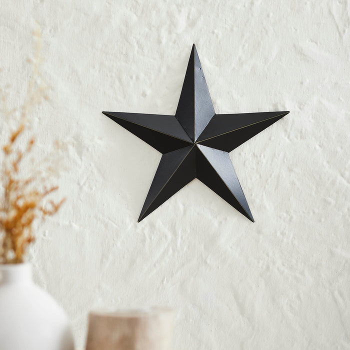 12" Satin Black Metal Barn Star - Primitive Star Quilt Shop