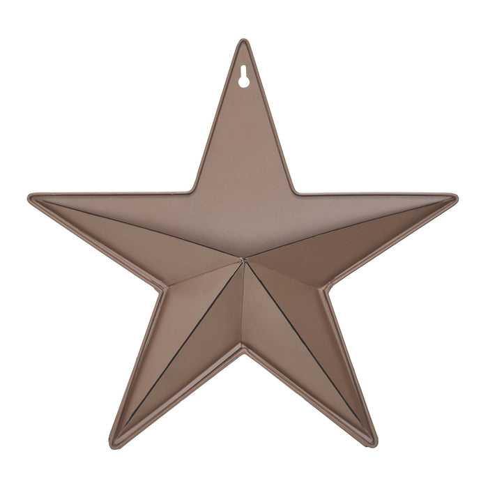 12" Satin Brown Metal Barn Star with Pocket - Primitive Star Quilt Shop