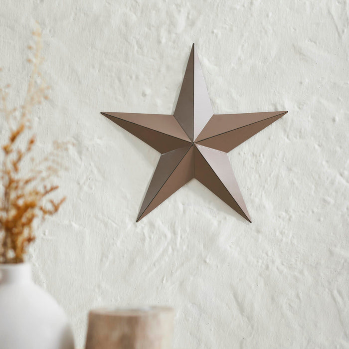 12" Satin Brown Metal Barn Star - Primitive Star Quilt Shop