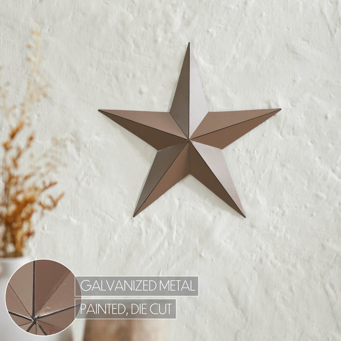 12" Satin Brown Metal Barn Star - Primitive Star Quilt Shop