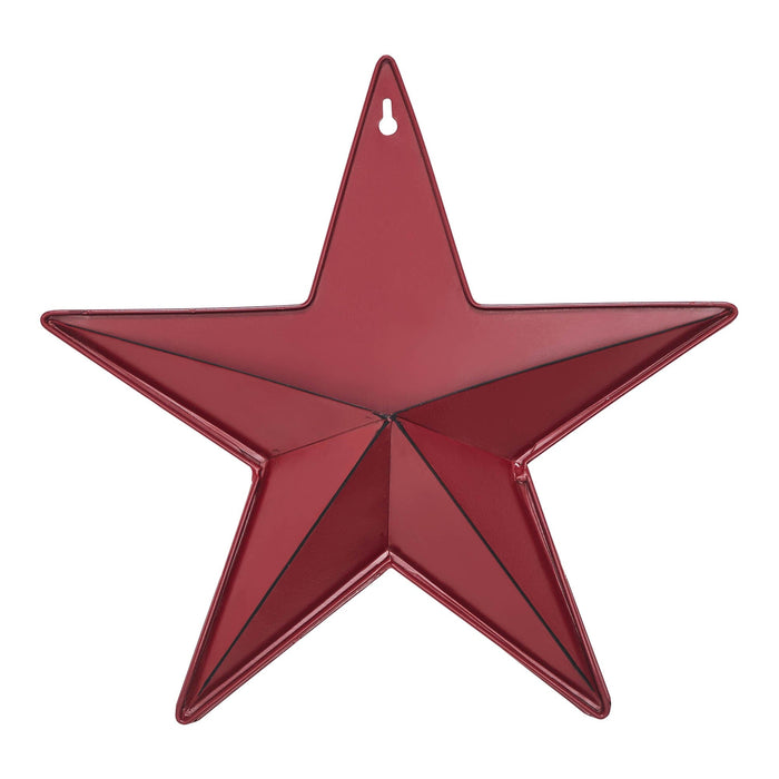 12" Satin Burgundy Metal Barn Star with Pocket - Primitive Star Quilt Shop