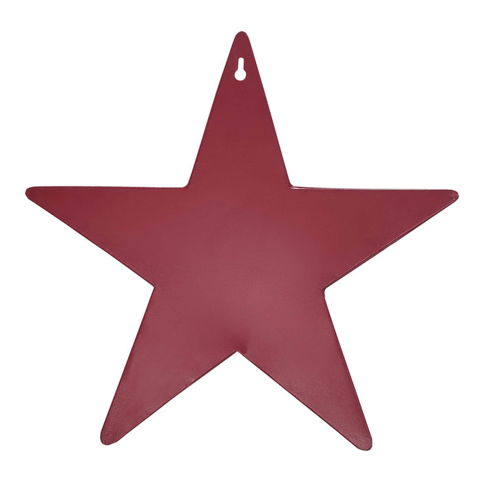 12" Satin Burgundy Metal Barn Star with Pocket - Primitive Star Quilt Shop