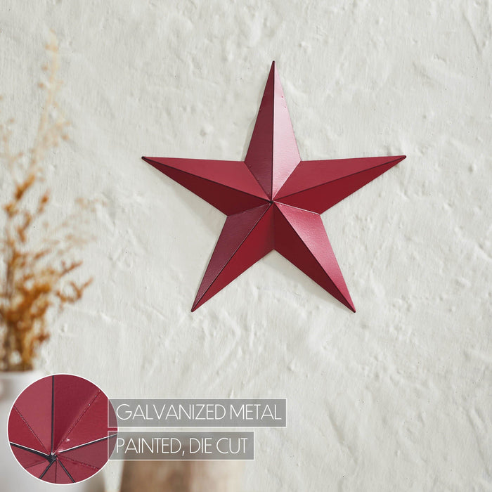 12" Satin Burgundy Metal Barn Star - Primitive Star Quilt Shop