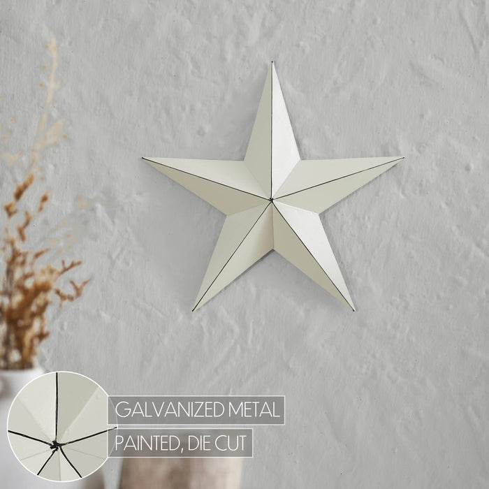 12" Satin Creme Metal Barn Star - Primitive Star Quilt Shop