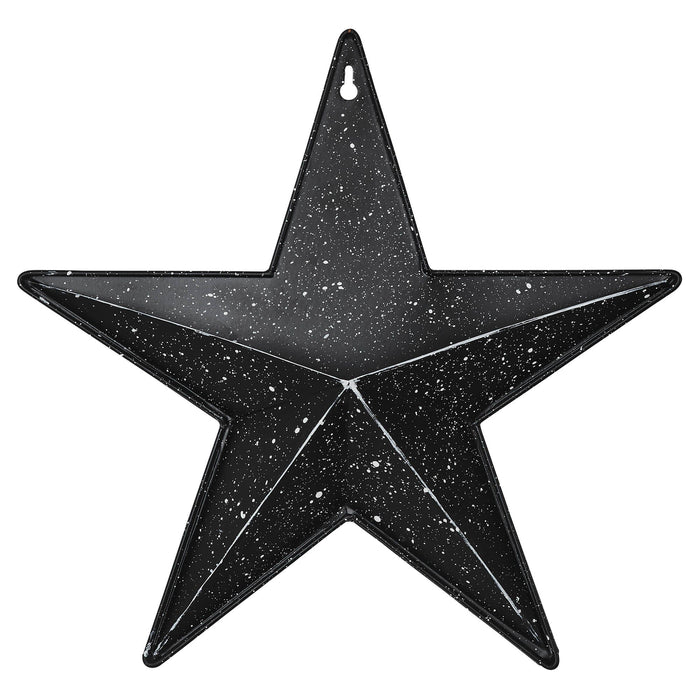 12" Speckled Black Barn Star with Pocket - Primitive Star Quilt Shop