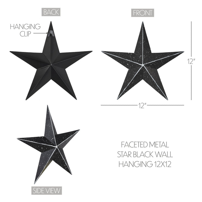 12" Speckled Black Barn Star - Primitive Star Quilt Shop