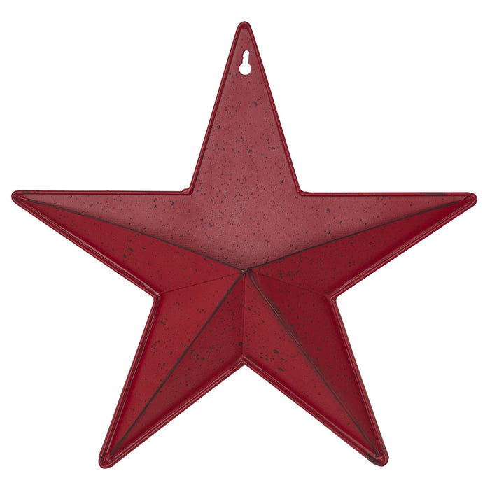 12" Speckled Cranberry Barn Star with Pocket - Primitive Star Quilt Shop