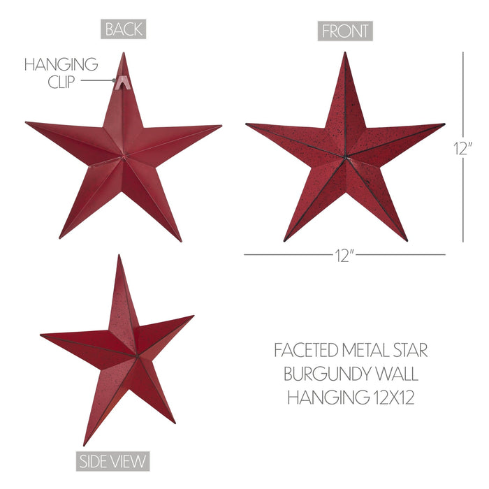 12" Speckled Cranberry Barn Star - Primitive Star Quilt Shop