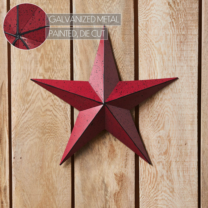 12" Speckled Cranberry Barn Star - Primitive Star Quilt Shop