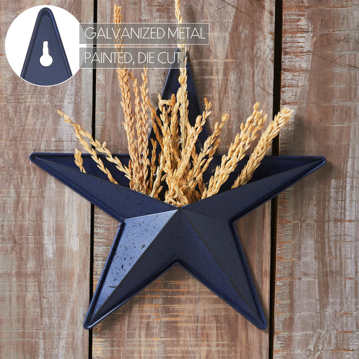 12" Speckled Navy Barn Star with Pocket - Primitive Star Quilt Shop