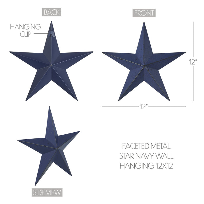 12" Speckled Navy Barn Star - Primitive Star Quilt Shop