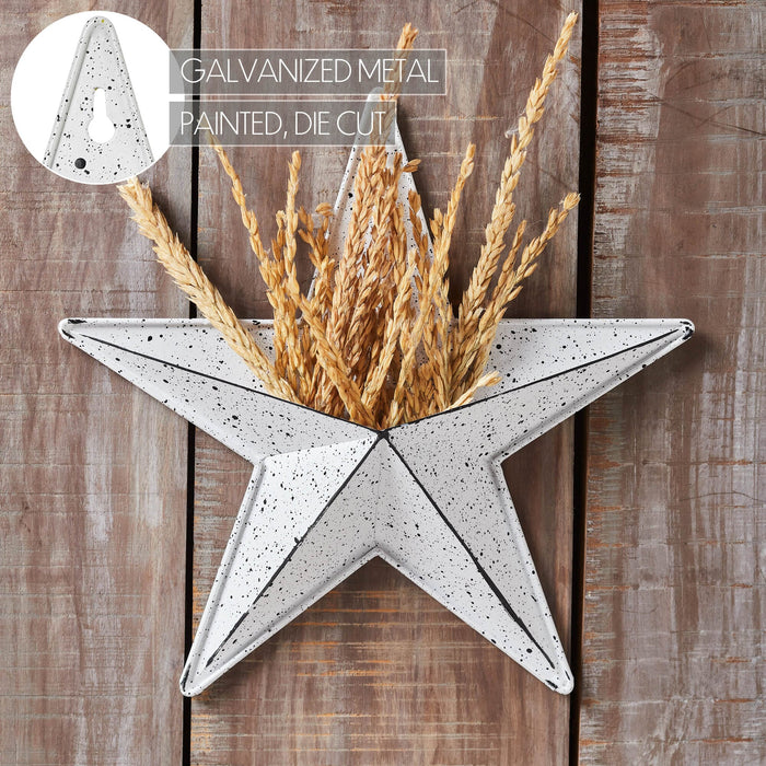 12" Speckled White Barn Star with Pocket - Primitive Star Quilt Shop