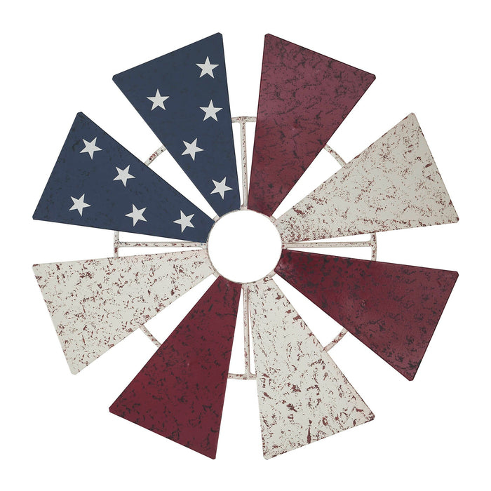 12.5" USA Metal Windmill Blades Wall Decor - Primitive Star Quilt Shop