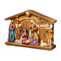 12.5"L Lighted Resin Nativity Set