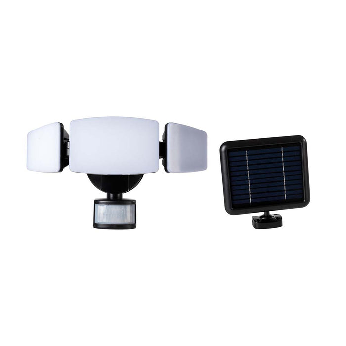 12.5"L Outdoor Solar Powered Triple-Head SMD LED Motion Senser Security Flood Light