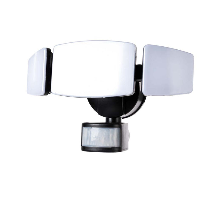 12.5"L Outdoor Solar Powered Triple-Head SMD LED Motion Senser Security Flood Light