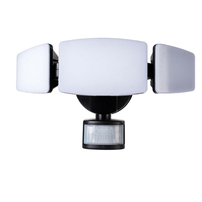 12.5"L Outdoor Solar Powered Triple-Head SMD LED Motion Senser Security Flood Light