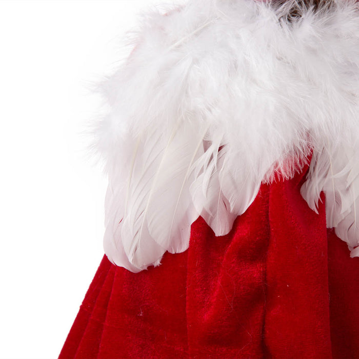 12"H Christmas Red Velvet Angel Tree Topper
