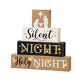 12"H Lighted Wooden Nativity Block Word Sign Decor