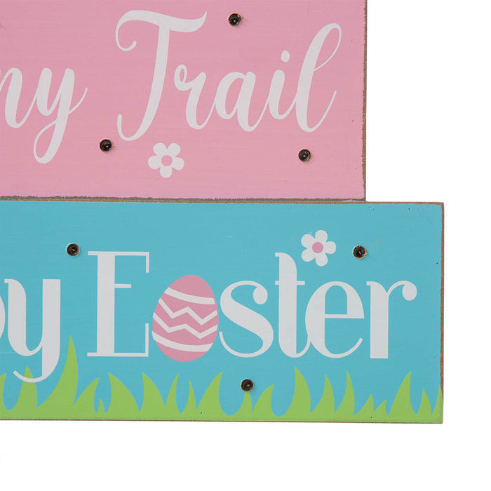 12"L Easter LED Lighted Wooden/Metal Block Word Sign (14 Bulbs)