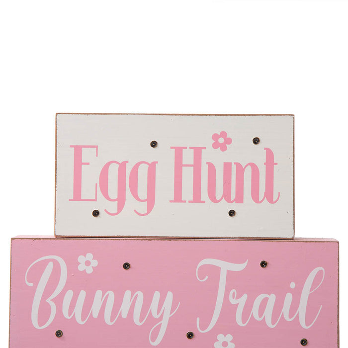 12"L Easter LED Lighted Wooden/Metal Block Word Sign (14 Bulbs)