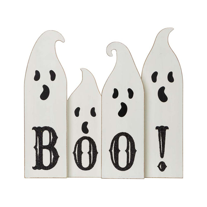 12"L Halloween Wooden Ghost Table Decor