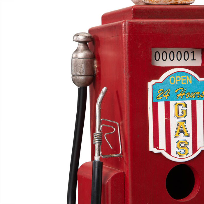 13.75"H Wood Red Gas Pump Birdhouse