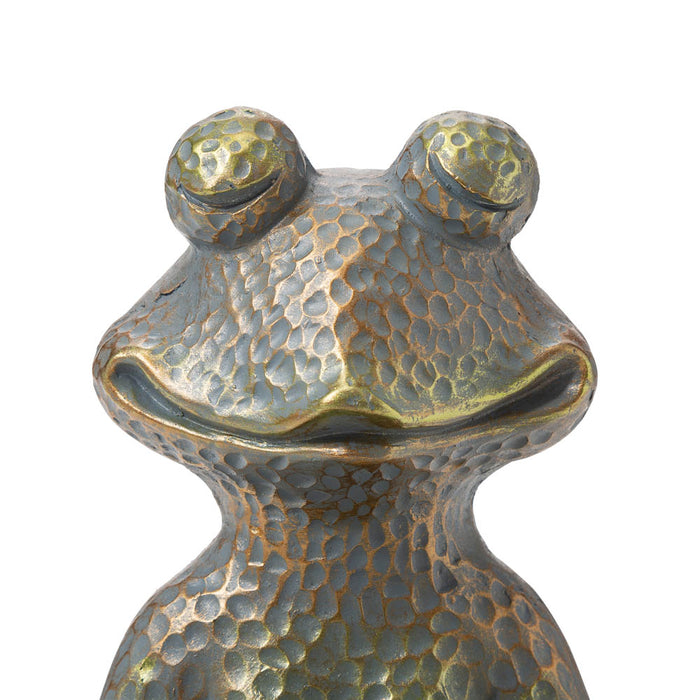 14.25"H Bronze MGO Yoga Frog Statue