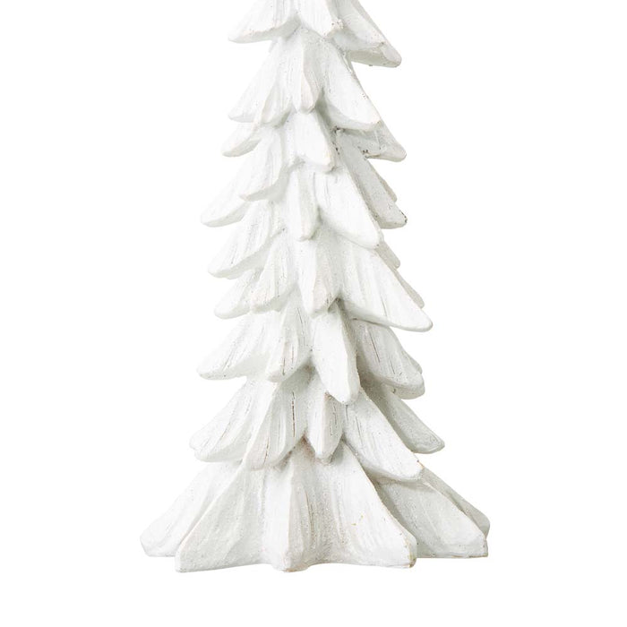 14.75"H White Resin Christmas Handcrafted Table Tree Décor