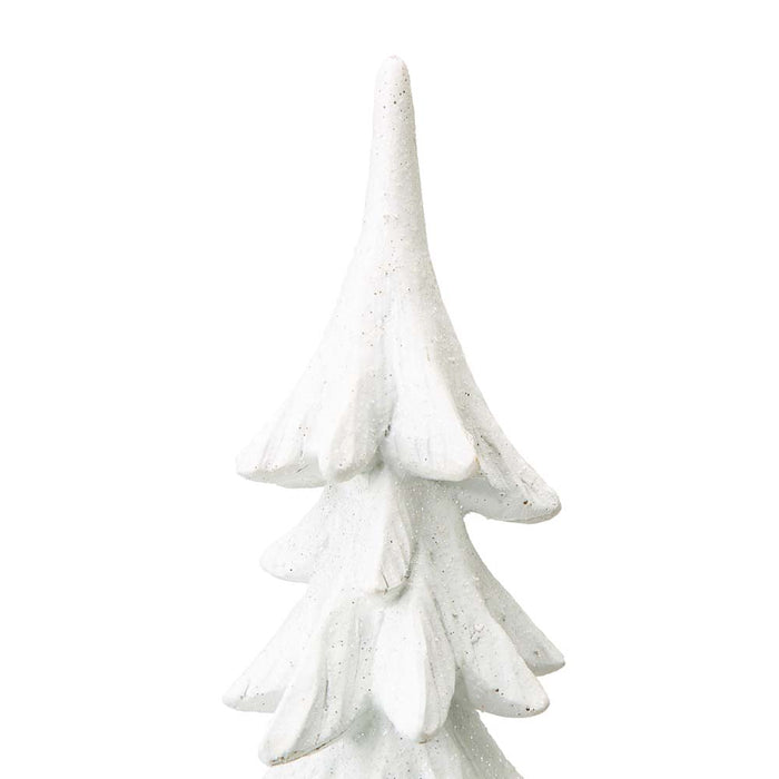 14.75"H White Resin Christmas Handcrafted Table Tree Décor