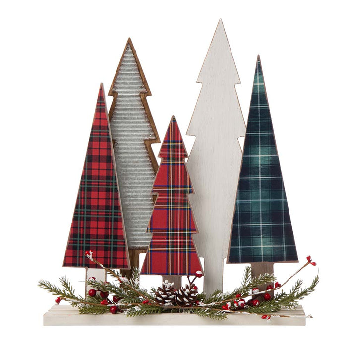 14"H Wooden Christmas Tree Table Décor