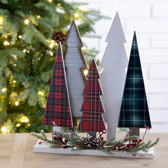14"H Wooden Christmas Tree Table Décor