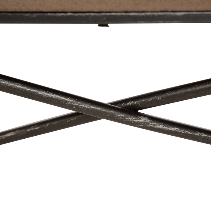 15.75"L Farmhouse Rustic Metal/Wooden Wall Shelves, Set of 2